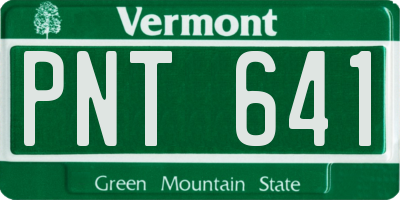 VT license plate PNT641