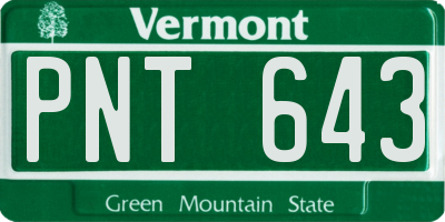 VT license plate PNT643