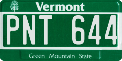 VT license plate PNT644