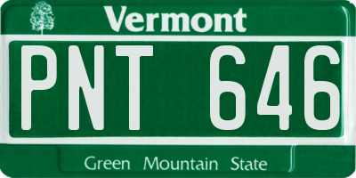 VT license plate PNT646