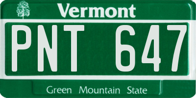 VT license plate PNT647