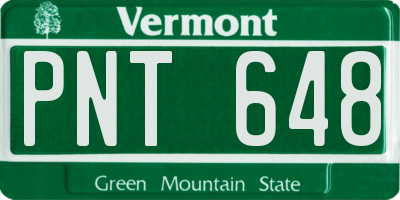VT license plate PNT648