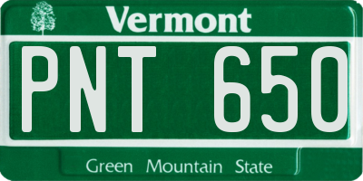 VT license plate PNT650