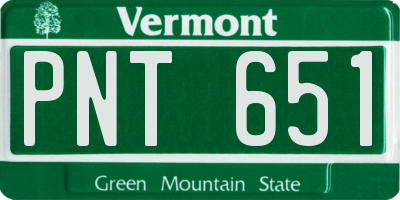 VT license plate PNT651