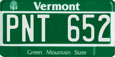 VT license plate PNT652