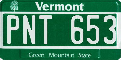 VT license plate PNT653