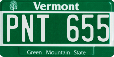 VT license plate PNT655