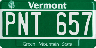 VT license plate PNT657