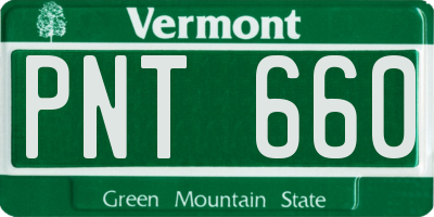 VT license plate PNT660