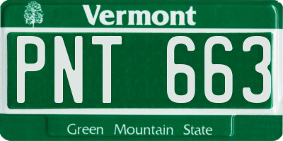 VT license plate PNT663