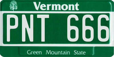 VT license plate PNT666