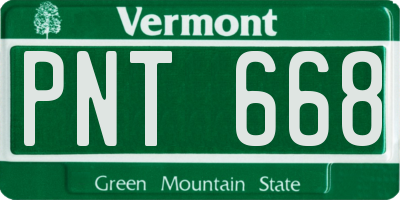 VT license plate PNT668