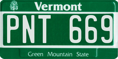 VT license plate PNT669