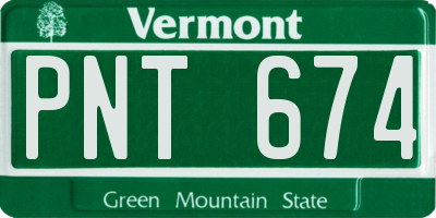 VT license plate PNT674