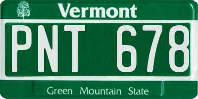 VT license plate PNT678