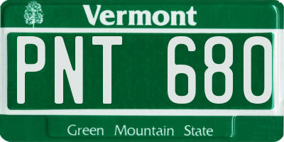 VT license plate PNT680