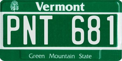 VT license plate PNT681