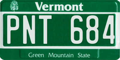 VT license plate PNT684