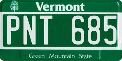 VT license plate PNT685