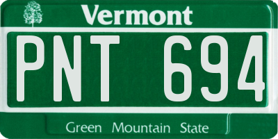 VT license plate PNT694