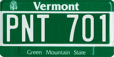 VT license plate PNT701