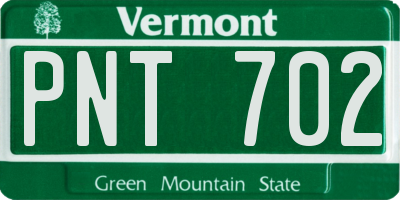 VT license plate PNT702