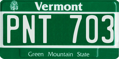 VT license plate PNT703
