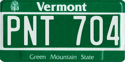 VT license plate PNT704