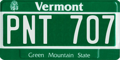 VT license plate PNT707