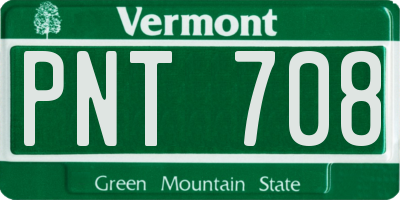 VT license plate PNT708