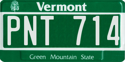 VT license plate PNT714