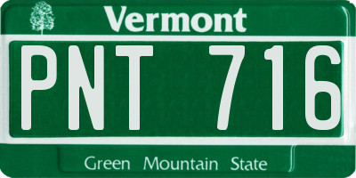 VT license plate PNT716
