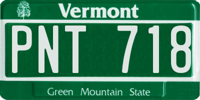VT license plate PNT718