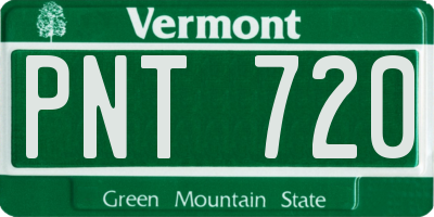 VT license plate PNT720