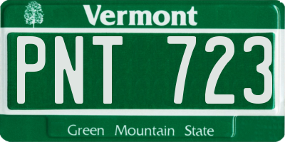 VT license plate PNT723