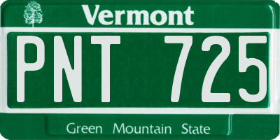 VT license plate PNT725