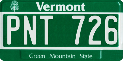 VT license plate PNT726