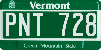VT license plate PNT728