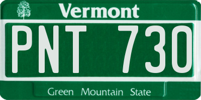 VT license plate PNT730
