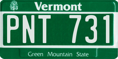 VT license plate PNT731