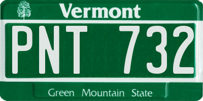 VT license plate PNT732