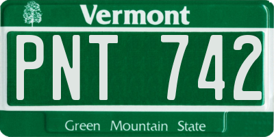 VT license plate PNT742