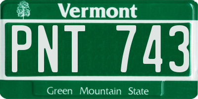 VT license plate PNT743