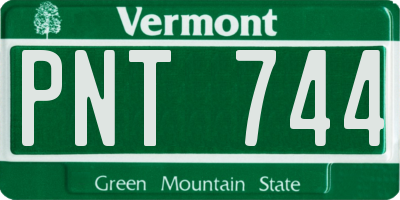 VT license plate PNT744
