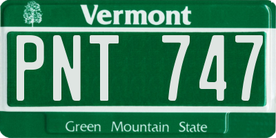 VT license plate PNT747