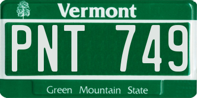 VT license plate PNT749