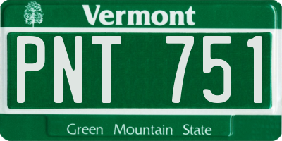 VT license plate PNT751