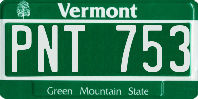 VT license plate PNT753