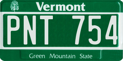 VT license plate PNT754