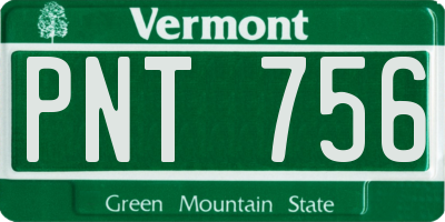 VT license plate PNT756